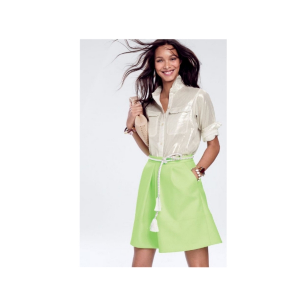 J.Crew Whisper Lame Lightweight Camp Shirt Size 0